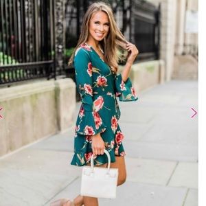 Remember This Night Evergreen Floral Dress